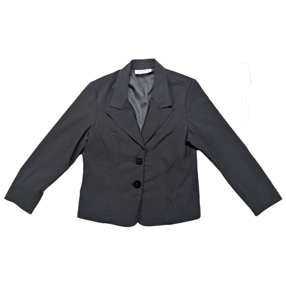 Daniel Laurent Women's Extra Large Black Button Up Blazer‎ Suit Jacket